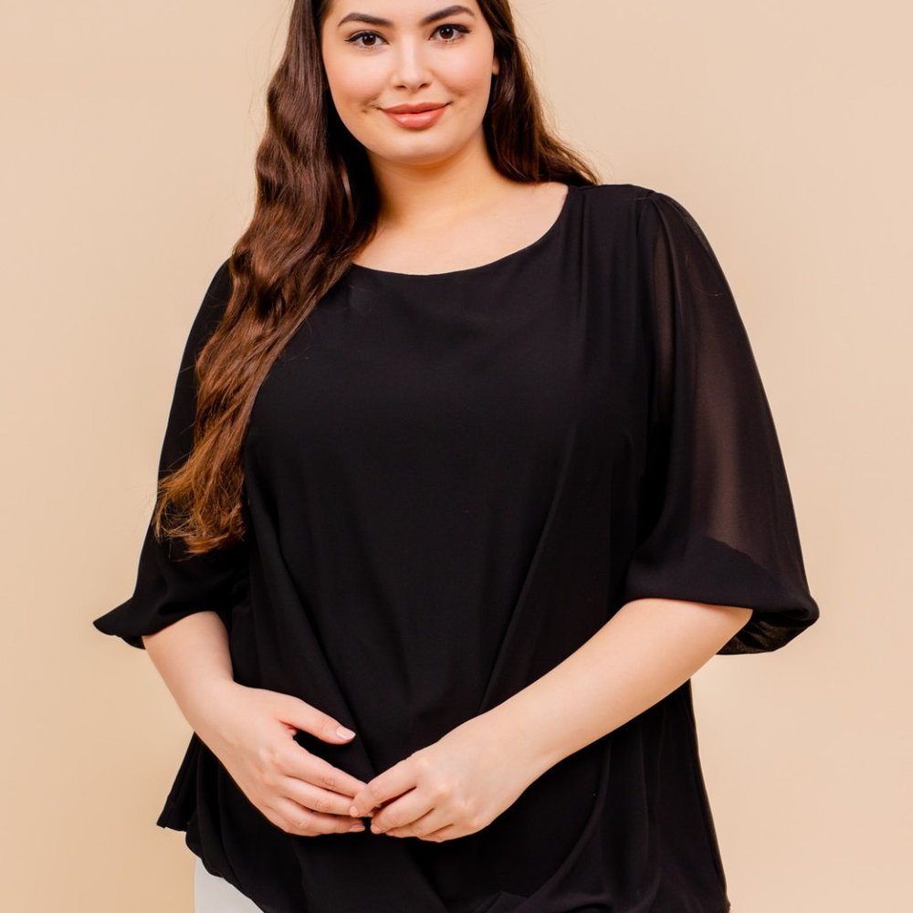 Plus Size Black Blouse